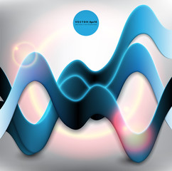 Wall Mural - Abstract vector background. Abstract blue waves background. Blue wavy lines in motion. Vector illustration. Eps 10.