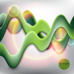 Wall Mural - Abstract vector background. Abstract green  waves background. Green wavy lines in motion. Vector illustration. Eps 10.
