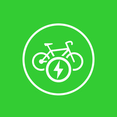 Poster - Electric bike icon, charging station mark