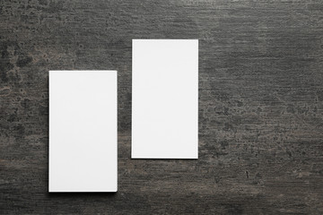 Sticker - Blank business cards on grey background