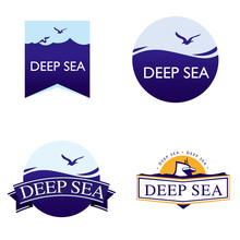 Deep Sea Logo Set. 