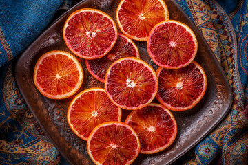 Wall Mural - Sicilian blood orange slices