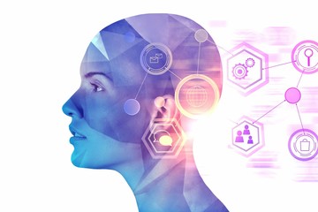 Poster - Artificial intelligence and cyberspace concept