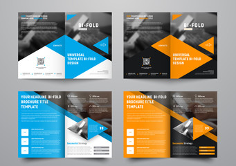 Aufkleber - Design a bi-fold brochure with triangular colored elements and a place for photos.