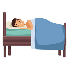 Poster - Sleeping in bed icon vector illustration graphic design