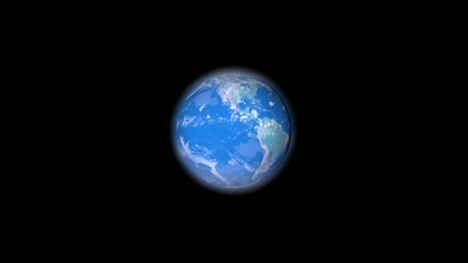 Wall Mural - Blue planet Earth revolves around its axis on a black background. View our planet from outside.  