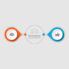 Vector infographic template for diagram, graph, presentation, chart, business concept with 2 options.