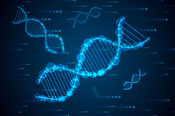 abstract science concept dna hi tech on binary background