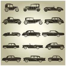 15 Vector Icons Of Vintage Vehicles