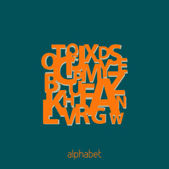 Poster - Abstract orange abc label. Vector
