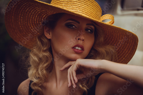 Vogue Style Elegant Close Up Portrait Of Beautiful Fashion Woman