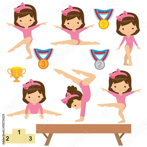 Gymnastics Girl Vector Cartoon Illustration Buy This Stock Vector And Explore Similar Vectors At Adobe Stock Adobe Stock