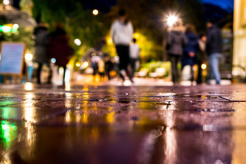 Poster - Rainy streets of the French city of Menton