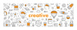 Vector line web banner for creative