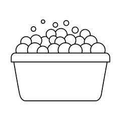 Poster - bucket foam bubbles clean equipment vector illustration outline image