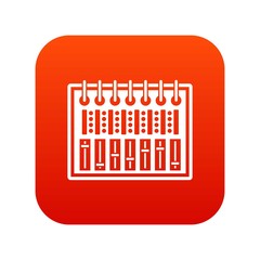Poster - Music equalizer console icon digital red