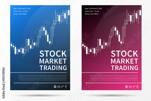 Stock Market Trading Leaflet Vector Template Forex Trade Promotion - 