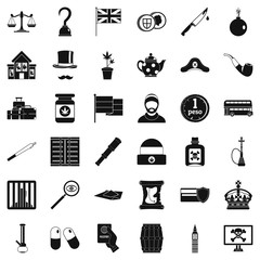 Poster - Encroachment icons set, simple style