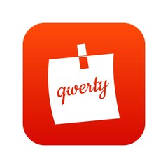 Poster - Paper sheet with text qwerty icon digital red