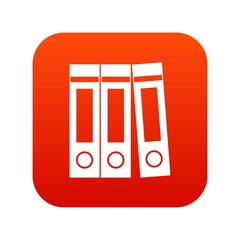 Poster - Office folders with documents icon digital red