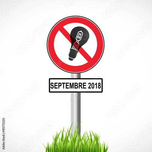 Vecteur Stock panneau de signalisation interdiction des ampoules