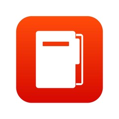 Poster - File folder icon digital red