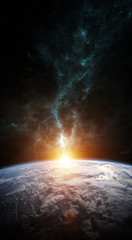 Poster - Planet Earth in space 3D rendering elements of this image furnished by NASA
