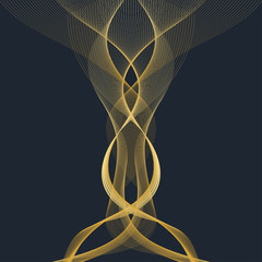 Aufkleber - Modern set of vector flyers. Molecule and communication background. Geometric abstract golden package. Connected line with dots. Golden design in trendy linear style.