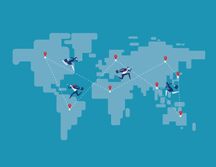 Wall Mural - Global corporate competition. Concept business vector illustration.