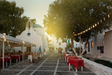 Mykonos Island Streets And Traditional Architecture - Greece 