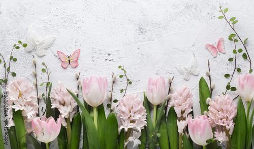 Spring flower and butterfly