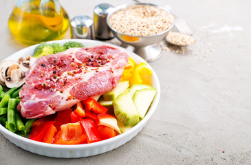 Wall Mural - raw ingredients for dinner