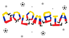 Football World Flag On Funny Alphabet Set :  Vector Illustration