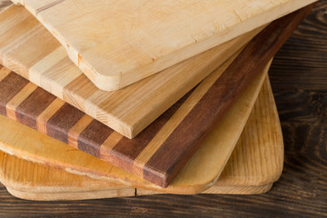 Wall Mural - Stack of wooden cutting or chopping boards