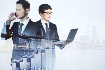 Aufkleber - Teamwork and finance concept