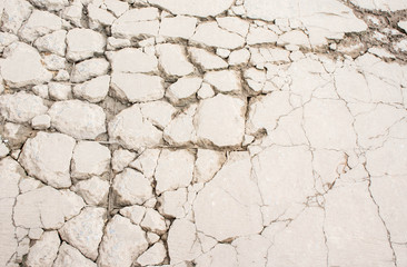 Canvas Print - Cracking of concrete cement floor.