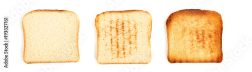 Plakat Collage of toast breads on white background