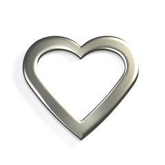 Wall Mural - Silver Heart. 3D Render Illustration