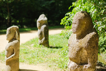 Ancient stone statue of a scythian warrior