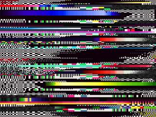Fototapete - Glitch computer screen fail data error texture 1
