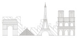 Fototapeta Paryż - Paris cityscape outline