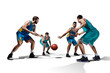 © 27mistral - four basketball players in game isolated on white