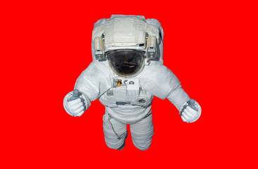 Wall Mural - astronaut isolated on red background 3d rendering elements of this image furnished by nasa