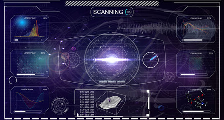 Poster - Radar screen. Vector illustration for your design. Technology background. Futuristic user interface. HUD.