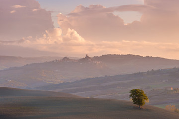 Poster - Landscape with fields and hills