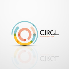 Sticker - Abstract swirl lines symbol, circle logo icon