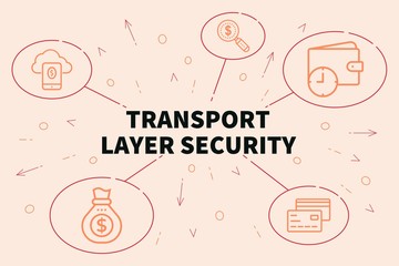 Conceptual business illustration with the words transport layer security
