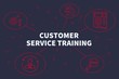 Conceptual business illustration with the words customer service training