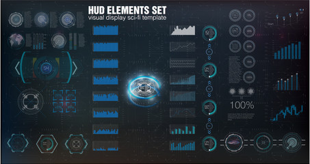 Poster - hud ui. abstract virtual graphic touch user interface. infographic. vector science abstract. vector 