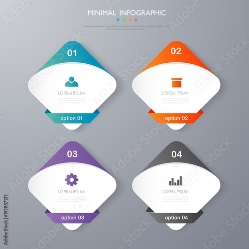 Stampe infographic template desgin the concept is option step paln with full color ic